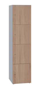 DOMINIT 44 úložná skříň 4-boxová, 1817x450x400 mm, korpus bílý, dvířka dub bardolino